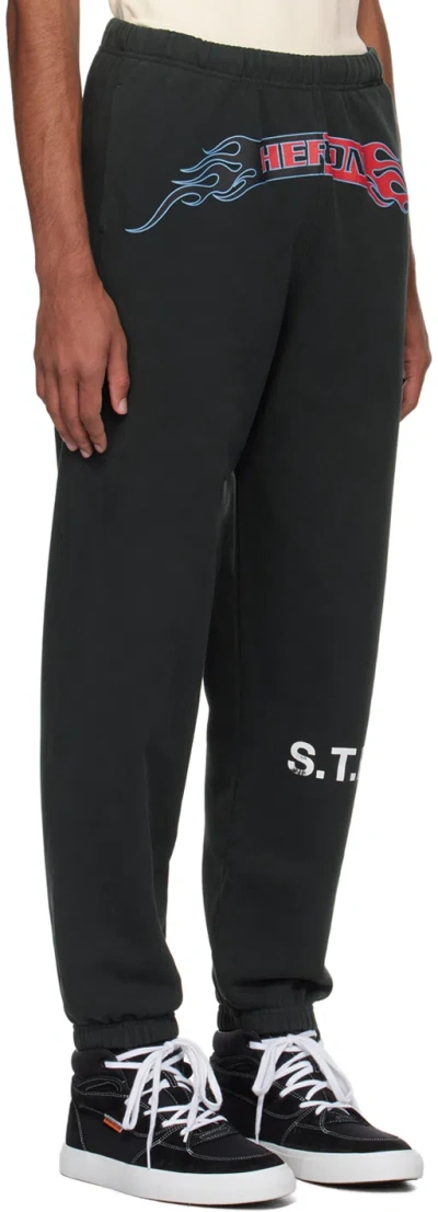Heron Preston Logo-print Cotton Track Pants In Gray