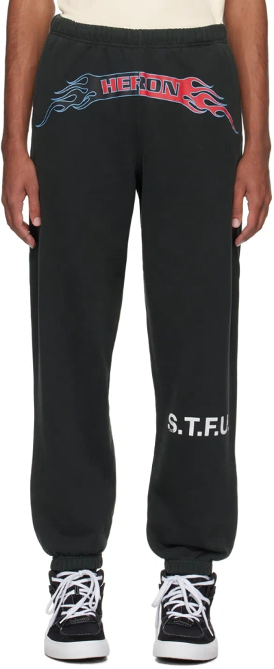 Heron Preston Logo-print Cotton Track Pants In Gray