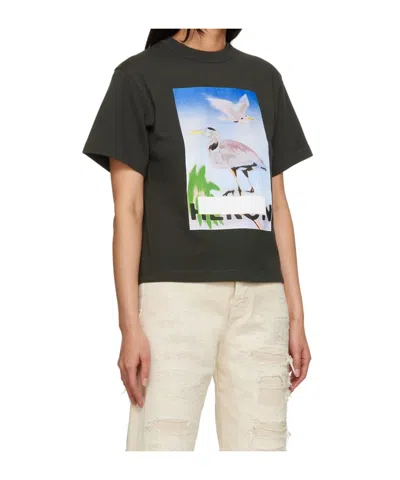 Heron Preston Black Censored Heron T-shirt In Green
