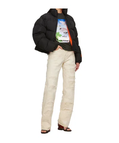 Heron Preston Black Censored Heron T-shirt In Green