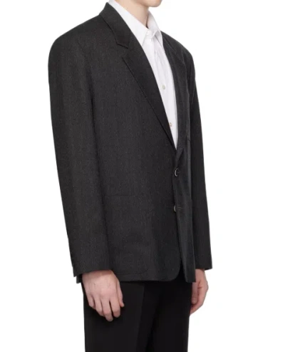 Barena Venezia Herringbone Patterned Suit Jacket In Black