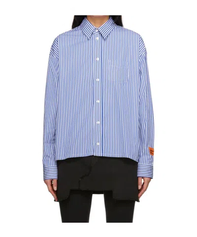 Heron Preston Blue Striped Shirt In Multi
