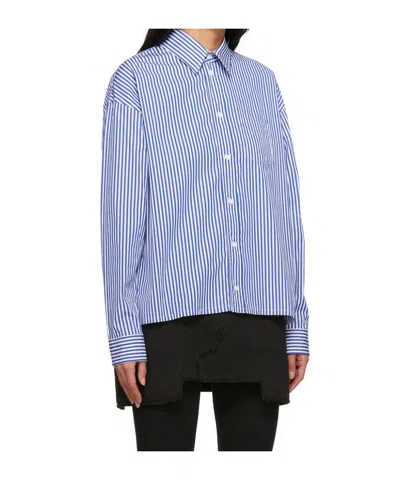 Heron Preston Blue Striped Shirt In Multi