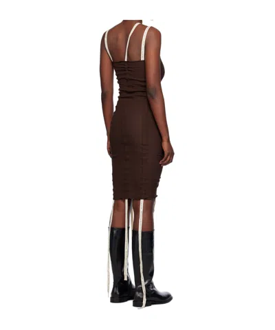 Baserange Brown Hewn Strap Minidress In Brown