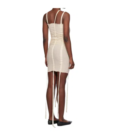 Baserange Off-white Hewn Strap Minidress In Multi