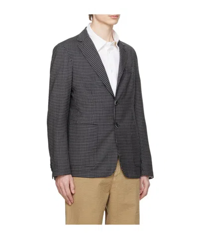 Barena Venezia Jacquard Patterned Suit Jacket In Gray