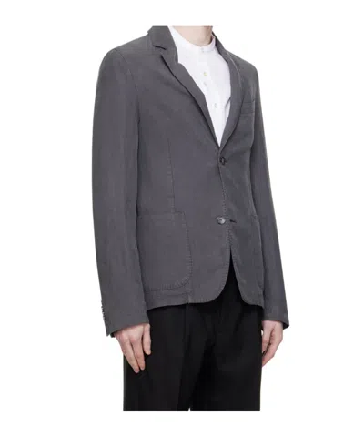 Officine Generale Long-sleeved Suit Jacket In Gray