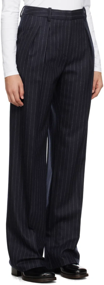 Loulou Studio Striped Casual Pants In Blue