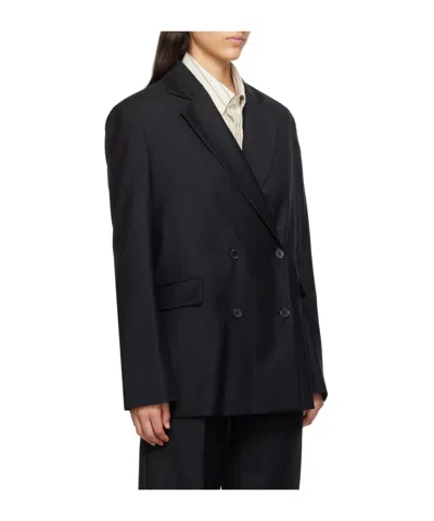 Loulou Studio Pinstriped Suit Jacket In Black