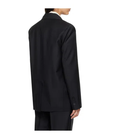 Loulou Studio Pinstriped Suit Jacket In Black