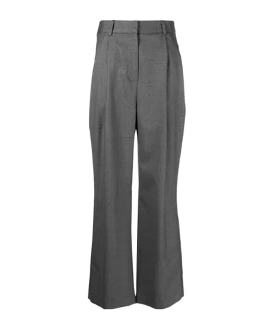 Loulou Studio Stretch Wide-leg Casual Pants In Gray