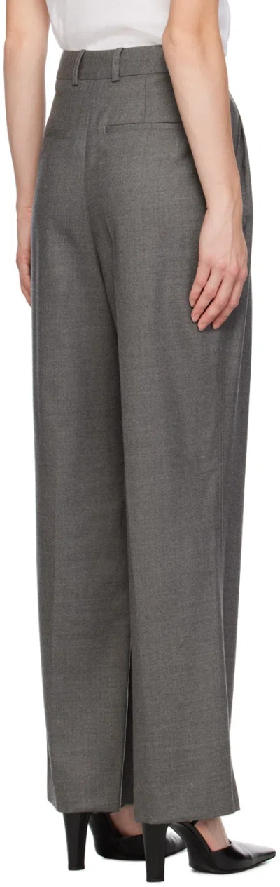 Loulou Studio Stretch Wide-leg Casual Pants In Gray