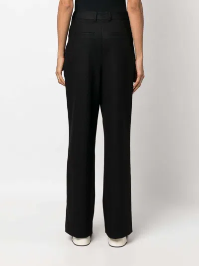 Loulou Studio Solo Light Flannel Twill Wide-leg Trousers In Black