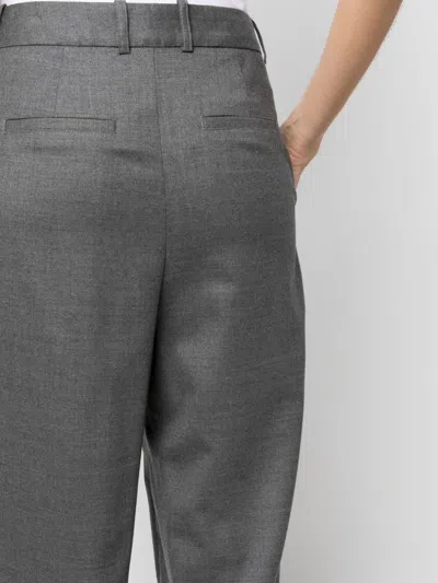 Loulou Studio Stretch Wide-leg Casual Pants In Gray