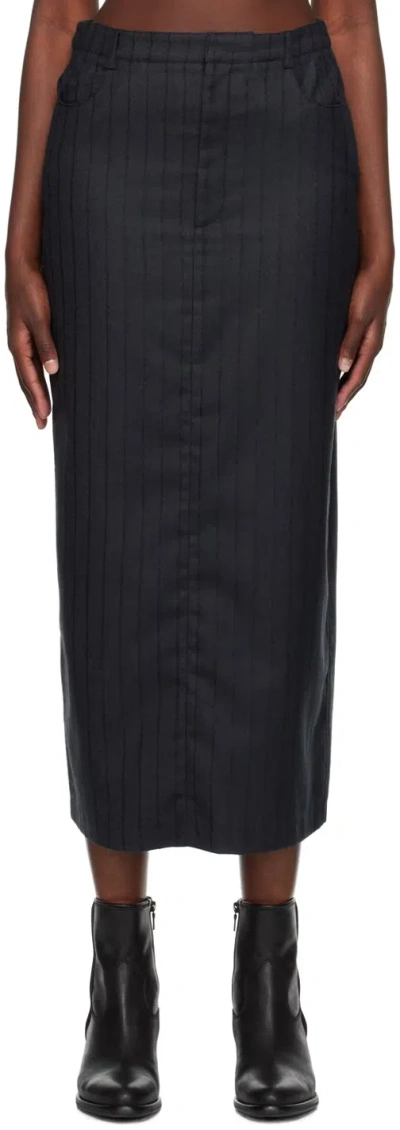 Loulou Studio Black Vato Maxi Skirt In Black
