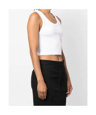 Agolde Crew Neck Cropped Vest In White