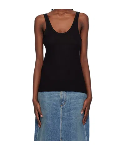 Agolde Crew Neck Vest In Black