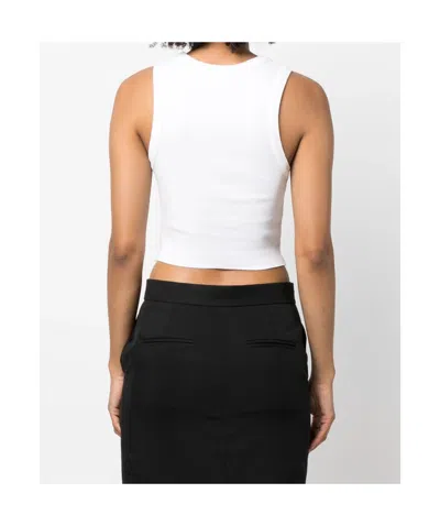 Agolde Crew Neck Cropped Vest In White