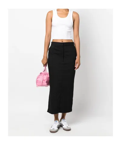 Agolde Crew Neck Cropped Vest In White