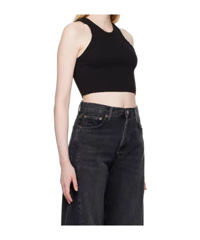 Agolde Cropped Bailey Tank In Black