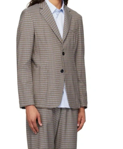 Barena Venezia Checked Twill Suit Jacket In Gray