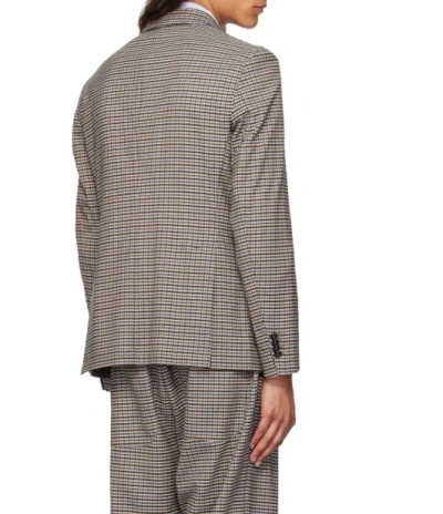 Barena Venezia Checked Twill Suit Jacket In Gray