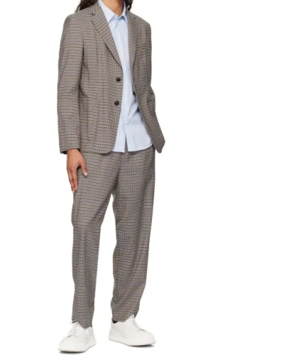 Barena Venezia Checked Twill Suit Jacket In Gray