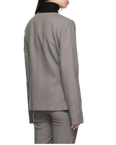 Loulou Studio Round-neck Suit Jacket In Gray