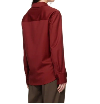 Loulou Studio Twill Shirt In Burgundy