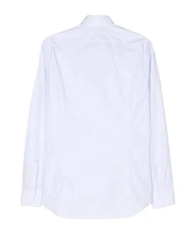 Mazzarelli Long-sleeve Cotton Shirt In Blue