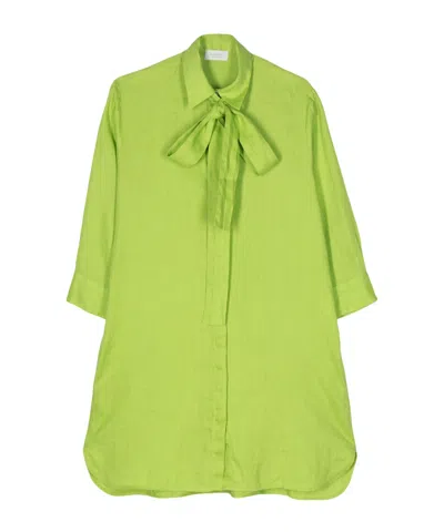 Mazzarelli Seersucker Cotton Shirt In Green