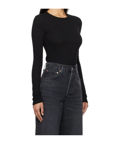 Agolde Tania Twist Tee In Black