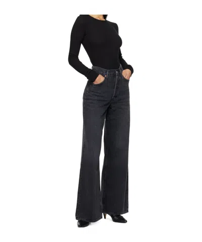 Agolde Tania Twist Tee In Black