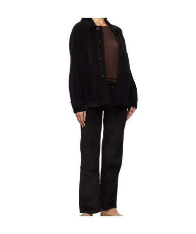 Baserange Lapel Long Sleeve Casual Jacket In Black
