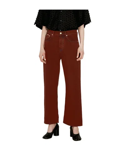 Eytys Avalon Cropped Jeans In Burgundy