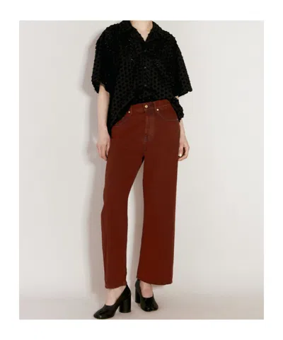 Eytys Avalon Cropped Jeans In Burgundy