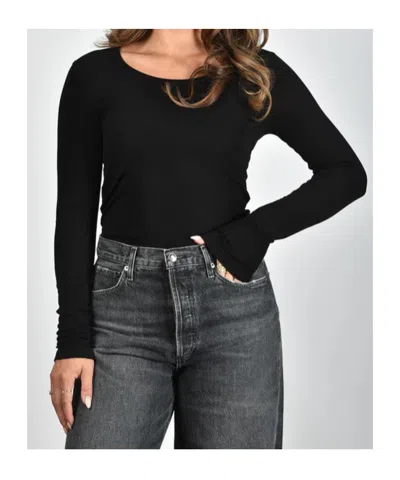 Agolde Scoop-neck Lyocell-blend Jumper In Black