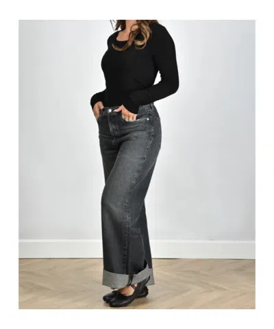 Agolde Scoop-neck Lyocell-blend Jumper In Black