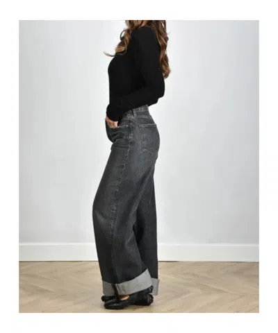Agolde Scoop-neck Lyocell-blend Jumper In Black