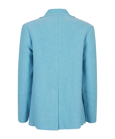 Baserange Base Cotton And Linen Blend Jacket In Blue