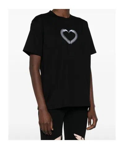 Junya Watanabe Graphic-heart Print Cotton T-shirt In Multi