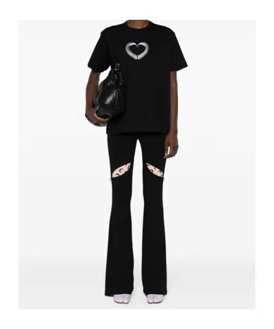Junya Watanabe Graphic-heart Print Cotton T-shirt In Multi