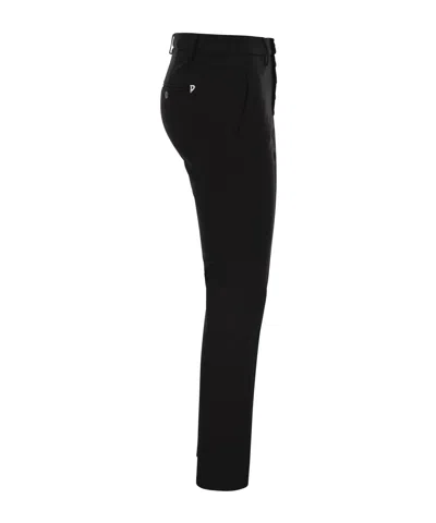 Dondup Single-row Buttoned Tapered Casual Pants In Black