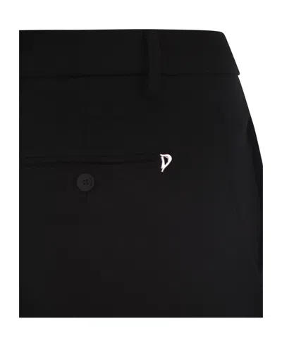 Dondup Single-row Buttoned Tapered Casual Pants In Black