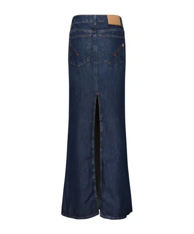 Dondup Long Skirt In Lyocell In Blue