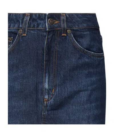 Dondup Long Skirt In Lyocell In Blue