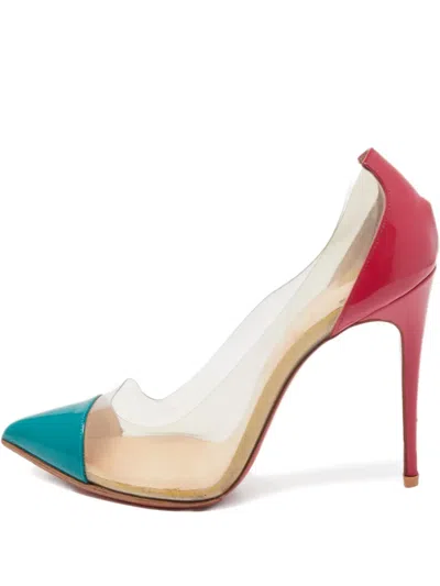 Pre-owned Christian Louboutin 110mm Patent-leather Clear-panel Pumps