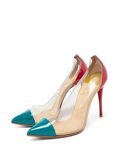 Pre-owned Christian Louboutin 110mm Patent-leather Clear-panel Pumps