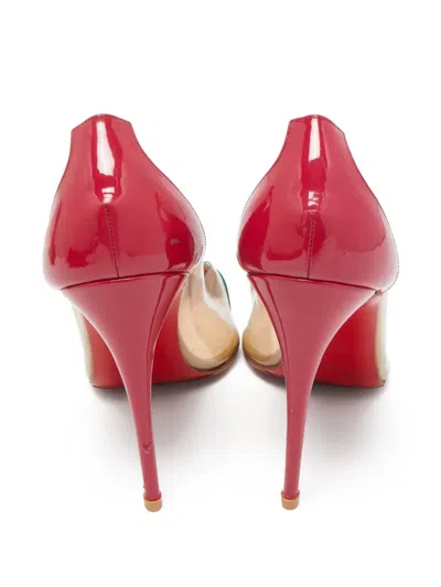 Pre-owned Christian Louboutin 110mm Patent-leather Clear-panel Pumps