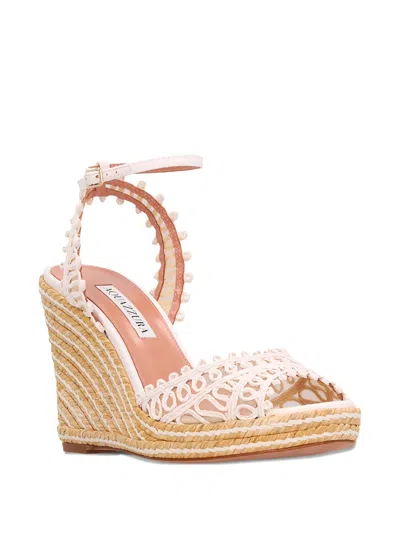 Aquazzura 105mm Kahlo Lace-detail Wedge Heeled Espadrilles